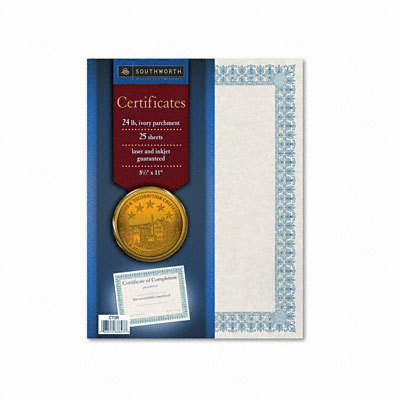 Foil-enhanced certificates green border, 25 per pack