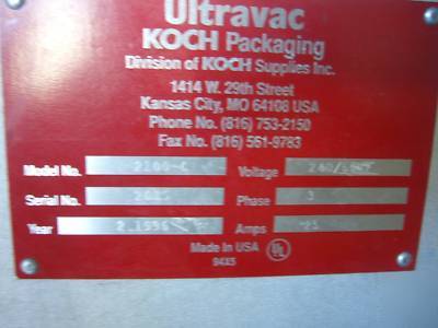 Koch ultravac 2100C, double chamber, deep lid