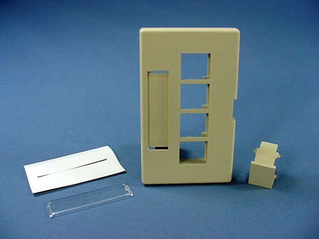 Leviton ivory 4-port quickport jack cubicle wallplate