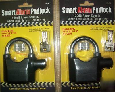 2 smart alarm padlocks-120DB alarm sounds when tampered