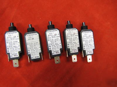 4 schurter T11-211-10A & 1 -T11 5A circuit breakers 