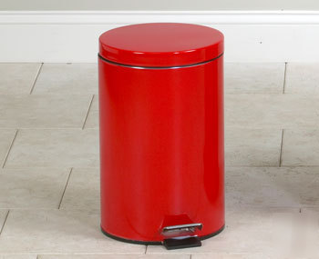 Clinton tr-13R 13 qt small round red waste receptacle