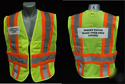 Hi-vi lime adjustable legend insert vest 2XL-5XL