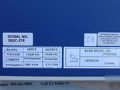 Kollmorgen servo star sp model CP303260 3 phase 1.1 kva