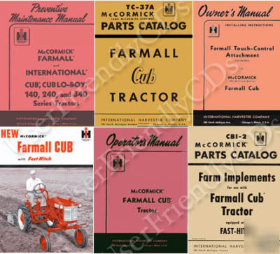 Mccormick farmall cub & lo boy 1947-64 manual 6 manuals