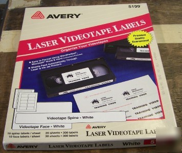 New avery 5199 laser videotape lables white fast ship