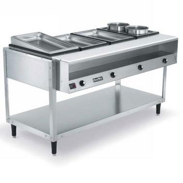 Vollrath 38104 hot food table, 4 wells, individual sea