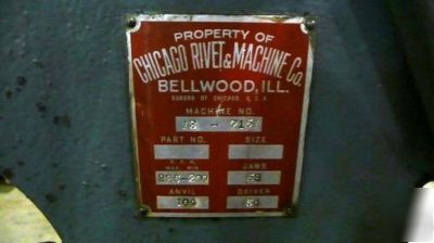 Chicago single spindle rivet& stud riveter bowl feeder 