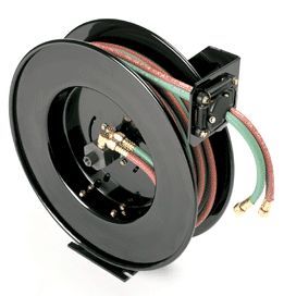 Dual hose reel oxygen/acetylene 1/4