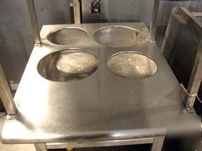 Four pot steam table w/ overhead shelves 