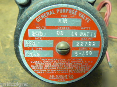 Gould q-2 solenoid air valve 1/4