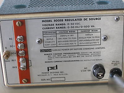 Kepco / power designs regulated 50V dc power supplies
