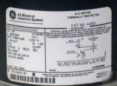 New ge 4450 5KH32GN5589X carbonator pump motor - 