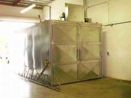 New powder coat batch oven inside 8FT x 8FT x 10FT deep