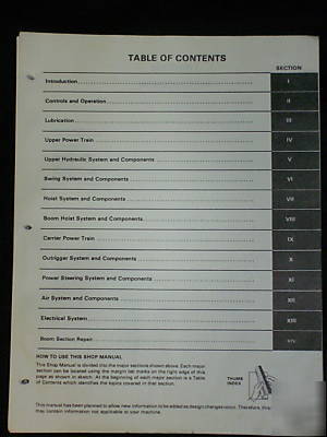 P & h harnischfeger corp model 6250 tc shop manual