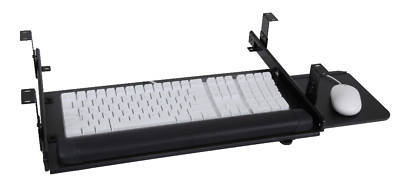Sliding keyboard tray w/slide out mouse & wrist rest