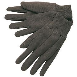 25 dz / 300 pair brown jersey gloves, poly/cotton blend