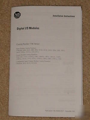 A-b rockwell 1746 digital i/o install operation manual