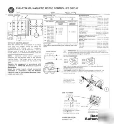 Allen-bradley full voltage starter size 00 509-tod-A5D