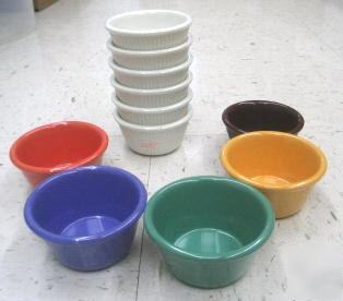 New 6 pc set restaurant style melamine ramekins 3 oz wh