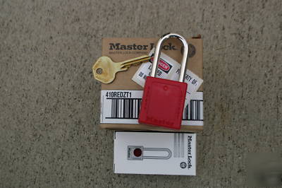 New * master lock 410RED safety lockout padlock lot of 4