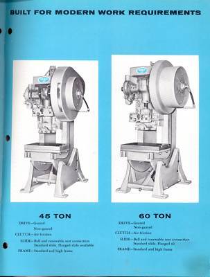 Vintage danly machine open back inclinable presses 