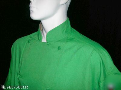 Coat chef jacket sm small melon green catering ss