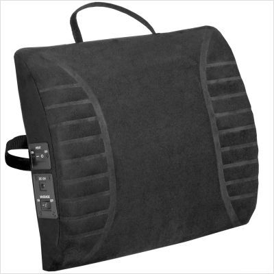Comfort products massaging lumbar cushion in black