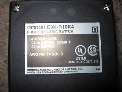 New omron photoelectric beam switch E3K R10K4 $200 