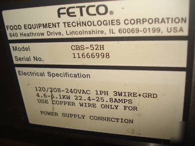 Vnc fetco double airpot thermal pot coffee brewers