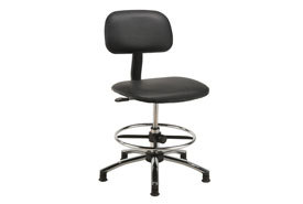 Production stool in black vinyl 21