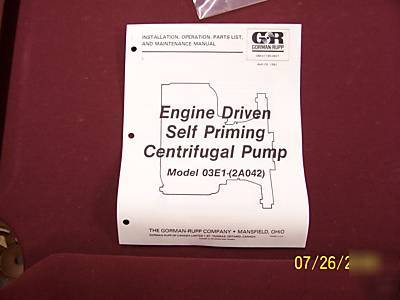 Gorman rupp engine driven self priming centrifugal pump