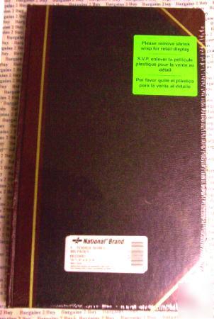 National 300 pg record ruled blank bk,num pgs,grn tint