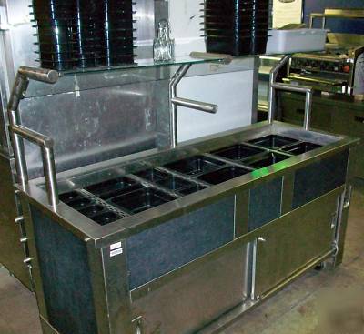 6' salad bar refrigerated cold food buffet sneeze guard