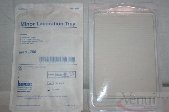 Busse 750 minor laceration trays lot/20 exp 11/2014