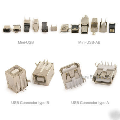 Db 9/25 (m/f)pcb mount/solder connector and usb (a/b)