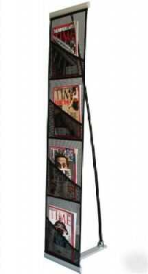 Folding literature stand, portable brochure holder rack