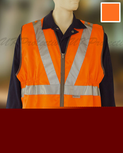 Hi vis go/rt railway waistcoats orange vest jacket - s