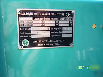 Maximal forklift m series liquid propane gas
