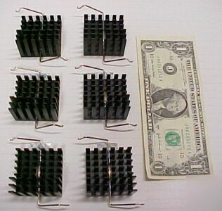 New 6 avnet thermalloy heatsinks, wire clip, adhesive, 