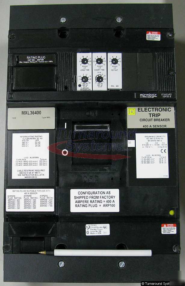 New square d MXL36400 circuit breaker, 400 amp, 