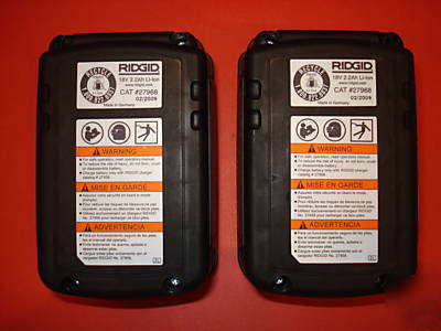 New two ridgid batteries 18V~li-ion 2.2AH cat #27968