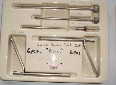 Suture anchor instrument set drill guide bit obturator 