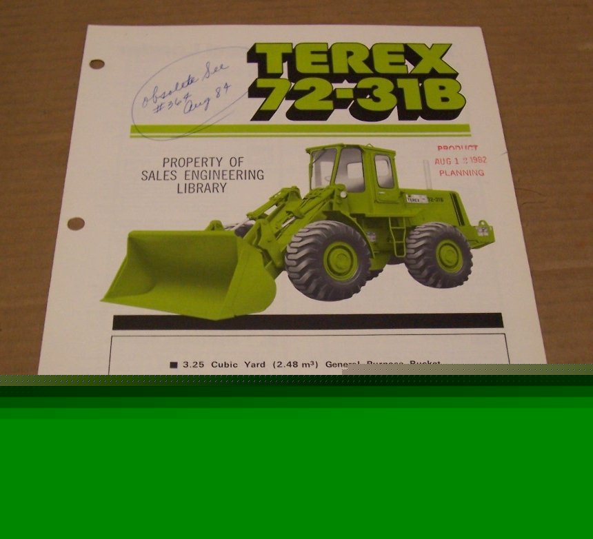 Terex 1982 wheel loader sales brochure