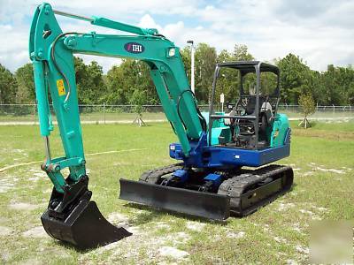 Ihi 55NX excavator, 08,618 hrs,12,773 lbs,& 22' trailer