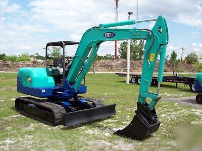 Ihi 55NX excavator, 08,618 hrs,12,773 lbs,& 22' trailer