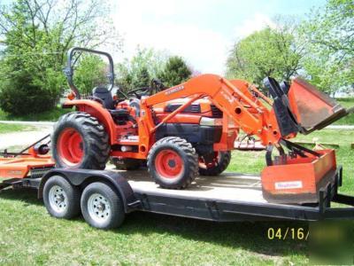 L3130HST kubota 4WD tractor loader/trailer/pallet forks