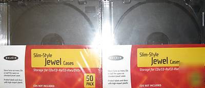 New belkin 100 pack black slim jewel cases 