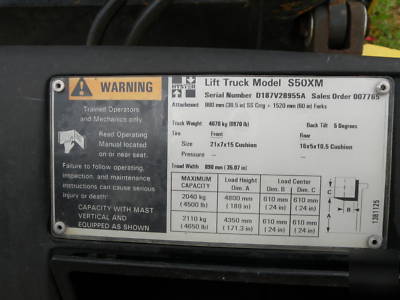 Nice 2003 hyster S50 xm lp forklift, 2900 hours