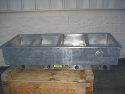 Used atlas 4 comp drop in elec food warmer steam table